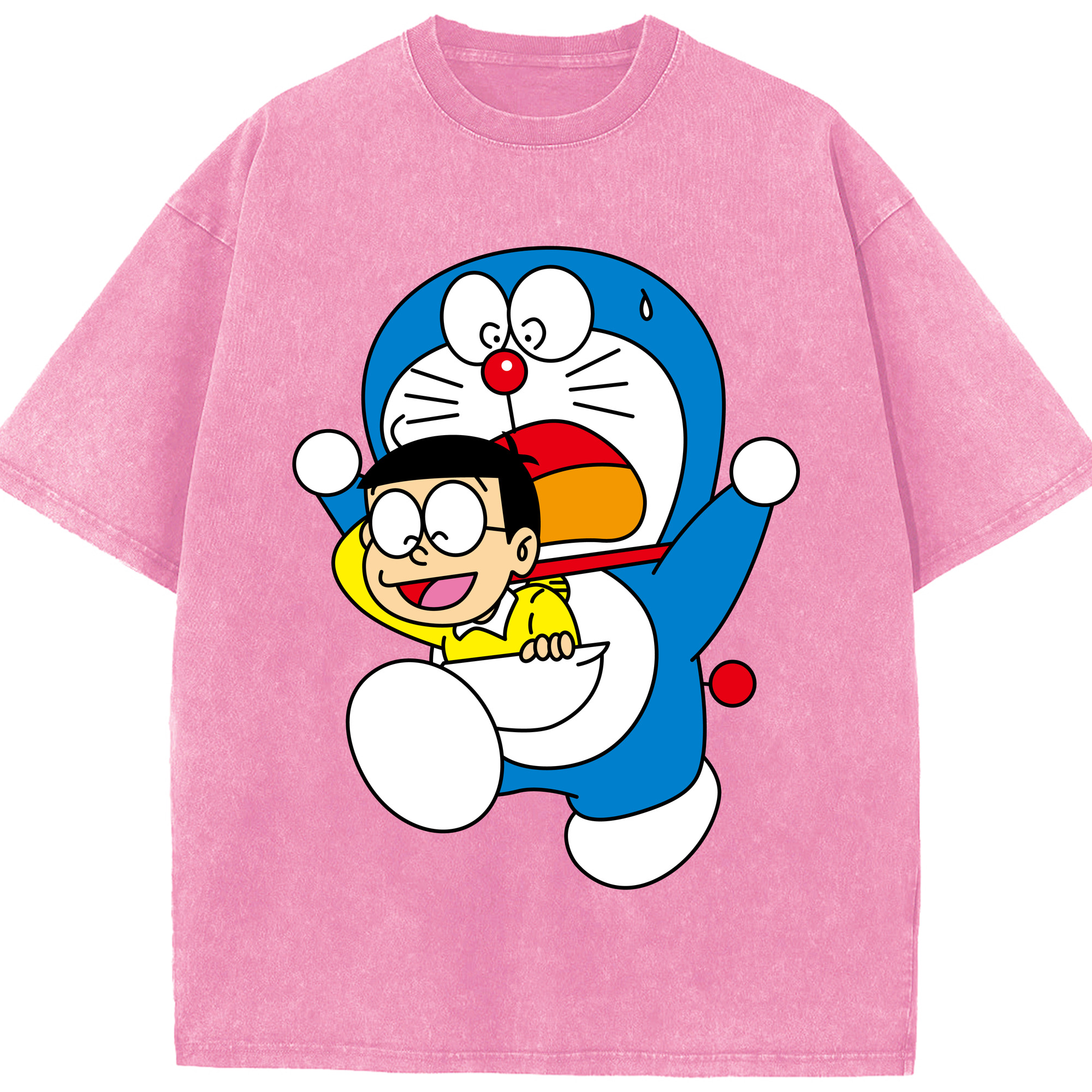（画像用） ドラえもん Doraemon 綿100% ヴィンテージ風 半袖Tシャツ（フロントプリント）